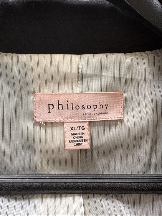 Philosophy Black Single-Button Blazer with Striped Lining - Picture 3 of 6